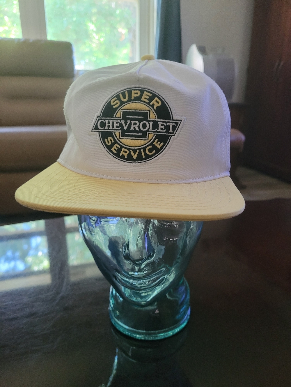Genuine GM Super Chevrolet Service Snapback White and Yellow Hat Sz One Size Fit